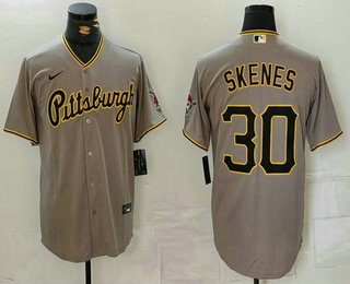 Men's Pittsburgh Pirates #30 Paul Skenes Grey Stitched Jersey