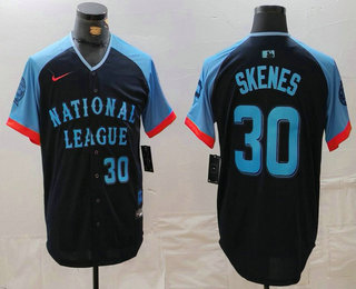 Men's Pittsburgh Pirates #30 Paul Skenes Number Navy 2024 All Star Limited Stitched Jersey