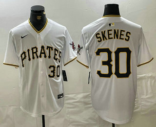 Men's Pittsburgh Pirates #30 Paul Skenes White 2024 Home Limited Stitched Baseball Jersey