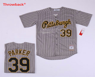 Men's Pittsburgh Pirates #39 Dave Parker Gray Pinstripe 1997 Throwback Turn Back The Clock MLB Collection Jersey