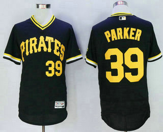 Men's Pittsburgh Pirates #39 Dave Parker Retired Black Pullover 2016 Flexbase Majestic Baseball Jersey