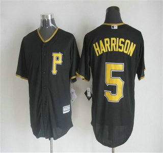 Men's Pittsburgh Pirates #5 Josh Harrison Alternate Black 2015 MLB Cool Base Jersey