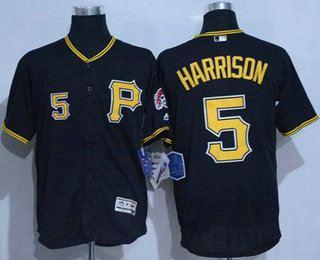 Men's Pittsburgh Pirates #5 Josh Harrison Black 2016 Flexbase Majestic Baseball Jersey