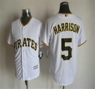 Men's Pittsburgh Pirates #5 Josh Harrison Home White 2015 MLB Cool Base Jersey