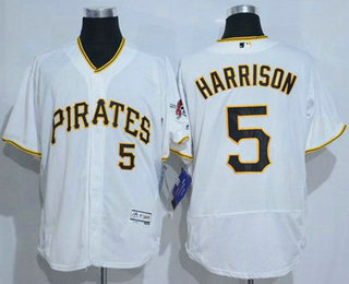 Men's Pittsburgh Pirates #5 Josh Harrison White 2016 Flexbase Majestic Baseball Jersey