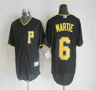 Men's Pittsburgh Pirates #6 Starling Marte Alternate Black 2015 MLB Cool Base Jersey