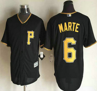 Men's Pittsburgh Pirates #6 Starling Marte Alternate Black 2015 New Cool Base Jersey