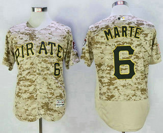 Men's Pittsburgh Pirates #6 Starling Marte Camo Collection 2016 Flexbase Majestic Baseball Jersey