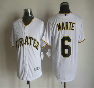 Men's Pittsburgh Pirates #6 Starling Marte Home White 2015 MLB Cool Base Jersey