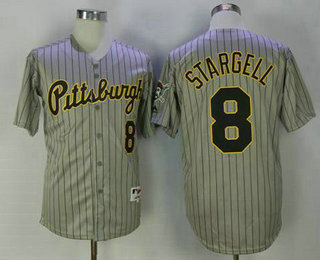 Men's Pittsburgh Pirates #8 Willie Stargell Grey Strip 1997 Turn Back The Clock Stitched MLB Jersey