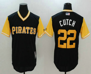 Men's Pittsburgh Pirates Andrew McCutchen #22 Cutch Majestic Black 2017 Little League World Series Players Weekend Stitched Nickname Jersey