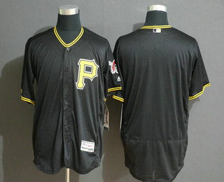 Men's Pittsburgh Pirates Blank Black Alternate Stitched MLB Flex Base Jersey