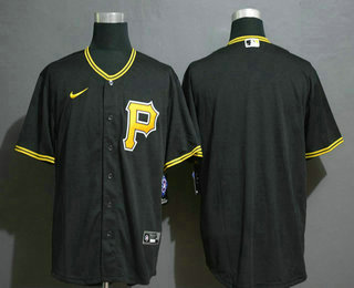 Men's Pittsburgh Pirates Blank Black Stitched MLB Cool Base Nike Jersey