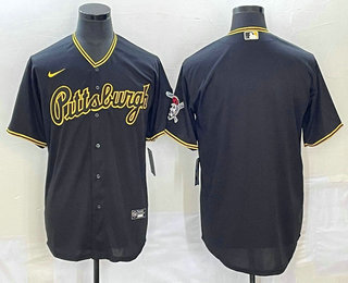 Men's Pittsburgh Pirates Blank Black Stitched MLB Cool Base Nike Jersey