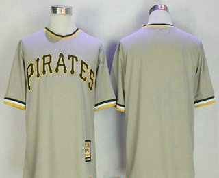 Men's Pittsburgh Pirates Blank Gray Pullover Stitched MLB Majestic Cooperstown Collection Jersey