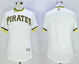 Men's Pittsburgh Pirates Blank White Pullover 2016 Flexbase Majestic Baseball Jersey