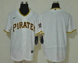 Men's Pittsburgh Pirates Blank White Stitched MLB Flex Base Nike Jersey