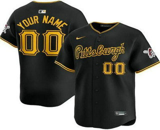 Men's Pittsburgh Pirates Customized Black Alternate Limited Jersey