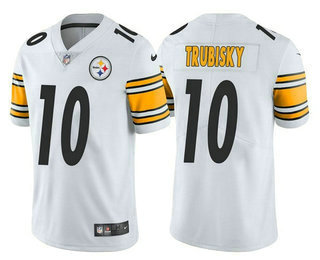 Men's Pittsburgh Steelers #10 Mitchell Trubisky White Vapor Untouchable Limited Stitched Jersey