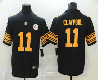 Men's Pittsburgh Steelers #11 Chase Claypool Black 2020 Color Rush Stitched NFL Nike Limited Jersey