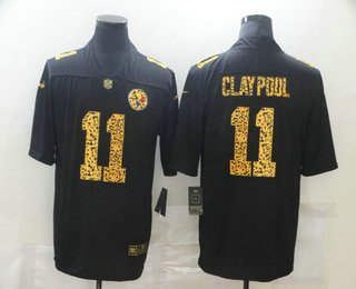 Men's Pittsburgh Steelers #11 Chase Claypool Black 2020 Nike Flocked Leopard Print Vapor Limited NFL Jersey