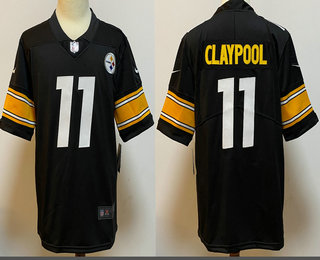 Men's Pittsburgh Steelers #11 Chase Claypool Black 2020 Vapor Untouchable Stitched NFL Nike Limited Jersey