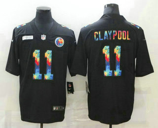 Men's Pittsburgh Steelers #11 Chase Claypool Multi-Color Black 2020 NFL Crucial Catch Vapor Untouchable Nike Limited Jersey