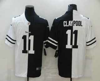 Men's Pittsburgh Steelers #11 Chase Claypool White Black Peaceful Coexisting 2020 Vapor Untouchable Stitched NFL Nike Limited Jersey