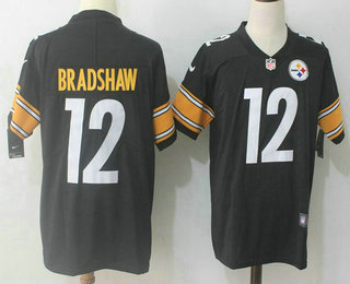 Men's Pittsburgh Steelers #12 Terry Bradshaw Black 2017 Vapor Untouchable Stitched NFL Nike Limited Jersey