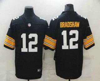 Men's Pittsburgh Steelers #12 Terry Bradshaw Black 2017 Vapor Untouchable Stitched NFL Nike Throwback Limited Jersey