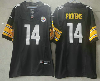 Men's Pittsburgh Steelers #14 George Pickens Black 2023 FUSE Vapor Untouchable Limited Stitched Jersey