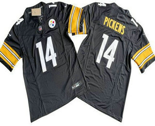 Men's Pittsburgh Steelers #14 George Pickens Limited Black FUSE Vapor Jersey