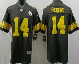 Men's Pittsburgh Steelers #14 George Pickens Limited Black Throwback Vapor Jersey