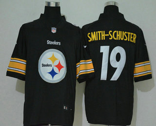 Men's Pittsburgh Steelers #19 JuJu Smith-Schuster Black 2020 Big Logo Vapor Untouchable Stitched NFL Nike Fashion Limited Jersey