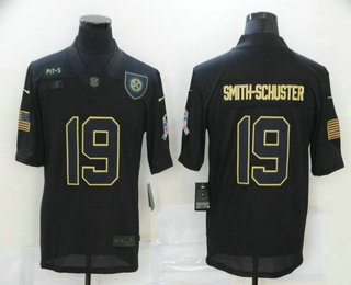 Men's Pittsburgh Steelers #19 JuJu Smith-Schuster Black 2020 Salute To Service Stitched NFL Nike Limited Jersey