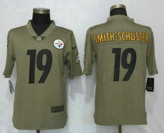 Men's Pittsburgh Steelers #19 JuJu Smith-Schuster Olive 2017 Salute To Service Stitched NFL Nike Limited Jersey