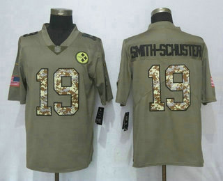 Men's Pittsburgh Steelers #19 JuJu Smith-Schuster Olive With Camo 2017 Salute To Service Stitched NFL Nike Limited Jersey