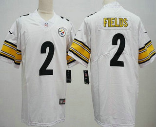 Men's Pittsburgh Steelers #2 Justin Fields Limited White Vapor Jersey