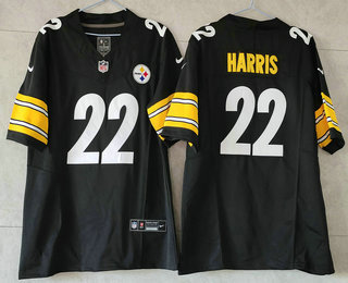 Men's Pittsburgh Steelers #22 Najee Harris Black 2023 FUSE Vapor Untouchable Limited Stitched Jersey