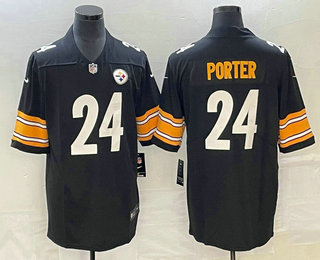 Men's Pittsburgh Steelers #24 Joey Porter Jr Black 2023 Vapor Untouchable Limited Stitched Jersey