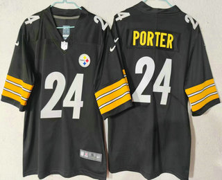 Men's Pittsburgh Steelers #24 Joey Porter Jr Black 2023 Vapor Untouchable Limited Stitched Jersey