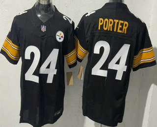 Men's Pittsburgh Steelers #24 Joey Porter Jr Limited Black FUSE Vapor Jersey