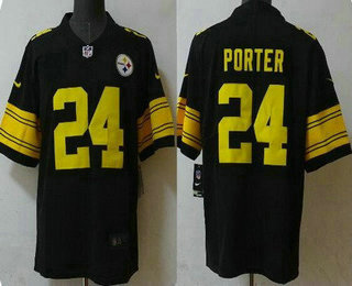 Men's Pittsburgh Steelers #24 Joey Porter Jr Limited Black Rush Color Jersey