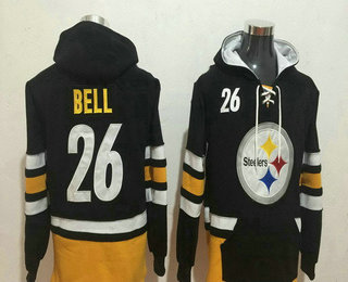 Men's Pittsburgh Steelers #26 Le'Veon Bell NEW Black Pocket Stitched NFL Pullover Hoodie