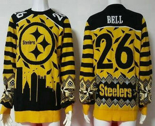 Men's Pittsburgh Steelers #26 LeVeon Bell Multicolor NFL Sweater