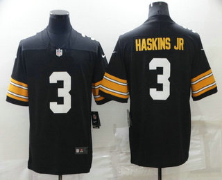 Men's Pittsburgh Steelers #3 Dwayne Haskins Jr Black 2021 Vapor Untouchable Stitched NFL Nike Throwback Limited Jersey