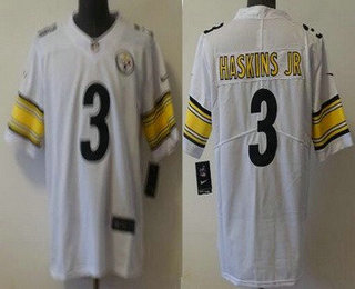 Men's Pittsburgh Steelers #3 Dwayne Haskins Jr White 2021 Vapor Untouchable Stitched NFL Nike Limited Jersey