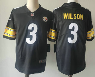 Men's Pittsburgh Steelers #3 Russell Wilson Black Vapor Untouchable Limited Stitched Jersey