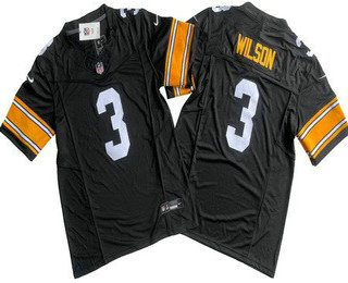 Men's Pittsburgh Steelers #3 Russell Wilson Limited Black Alternate FUSE Vapor Jersey