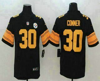 Men's Pittsburgh Steelers #30 James Conner Black 2016 Color Rush Stitched NFL Nike Limited Jersey